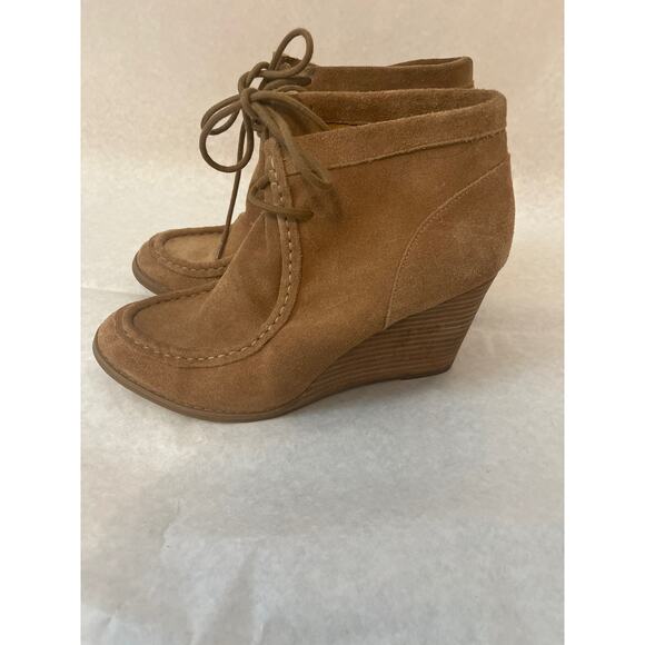 Lucky Brand Yesabel Wedge Lace Up 3 in. Bootie Womens Size 9.5 Brown - Picture 5 of 9